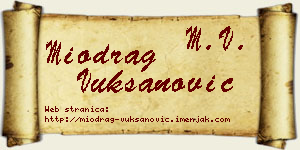 Miodrag Vuksanović vizit kartica